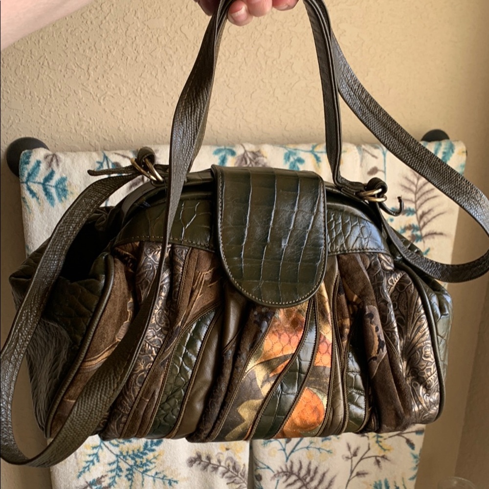 Vintage Park Avenue Patchwork Leather Handbag